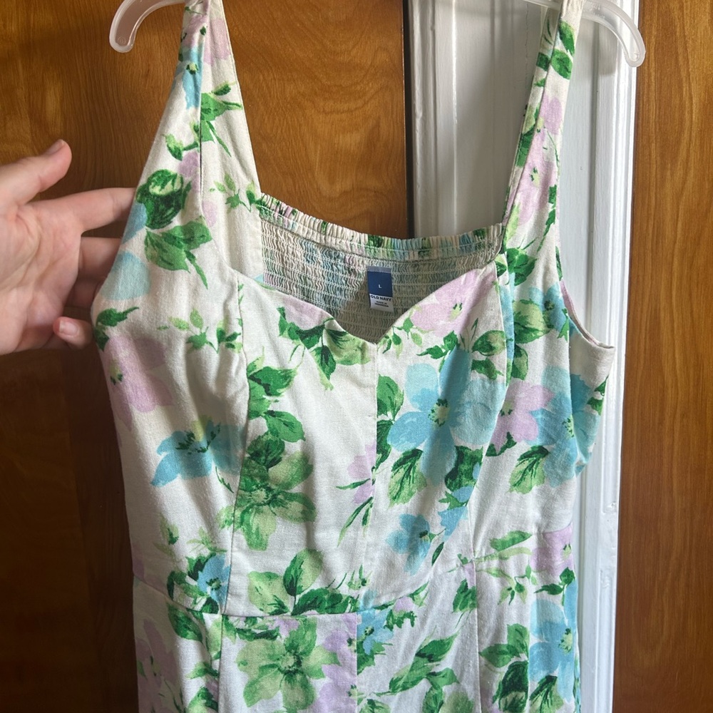 Old Navy Floral Midi Dress - Green, Blue, Pink